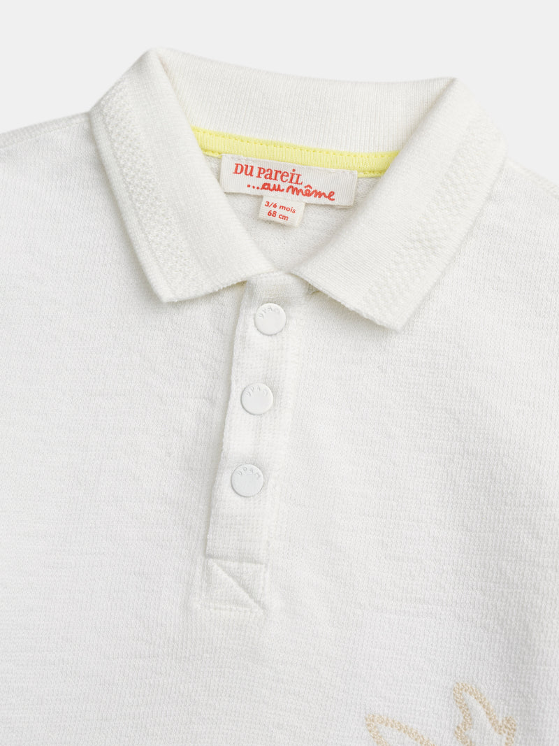Polo écru avec broderie Palmier pour bébé garçon