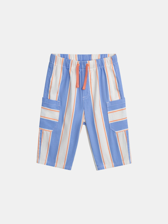 Pantalon rayé bleu et pêche pour bébé garçon