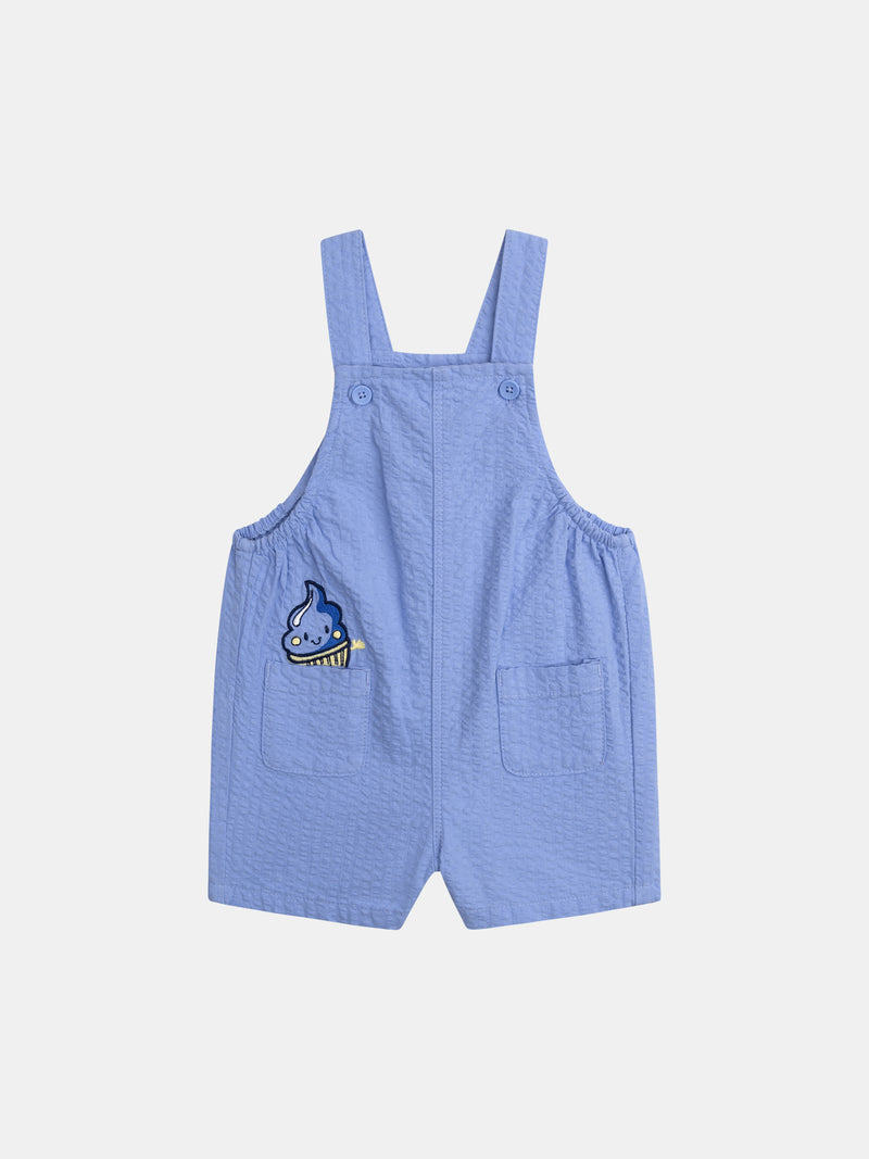 Salopette courte bleu pour bébé garçon