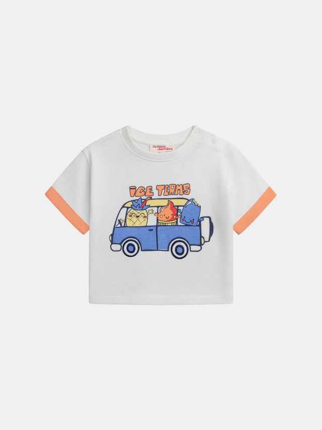 Tee-shirt écru à motif "Ice Teams" pour bébé garçon
