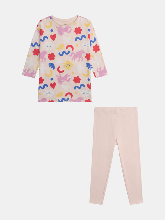 Chemise de nuit phosphorescente imprimée pour fille