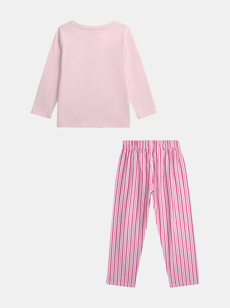 Pyjama long rose  "Hello Sunshine" pour enfant fille