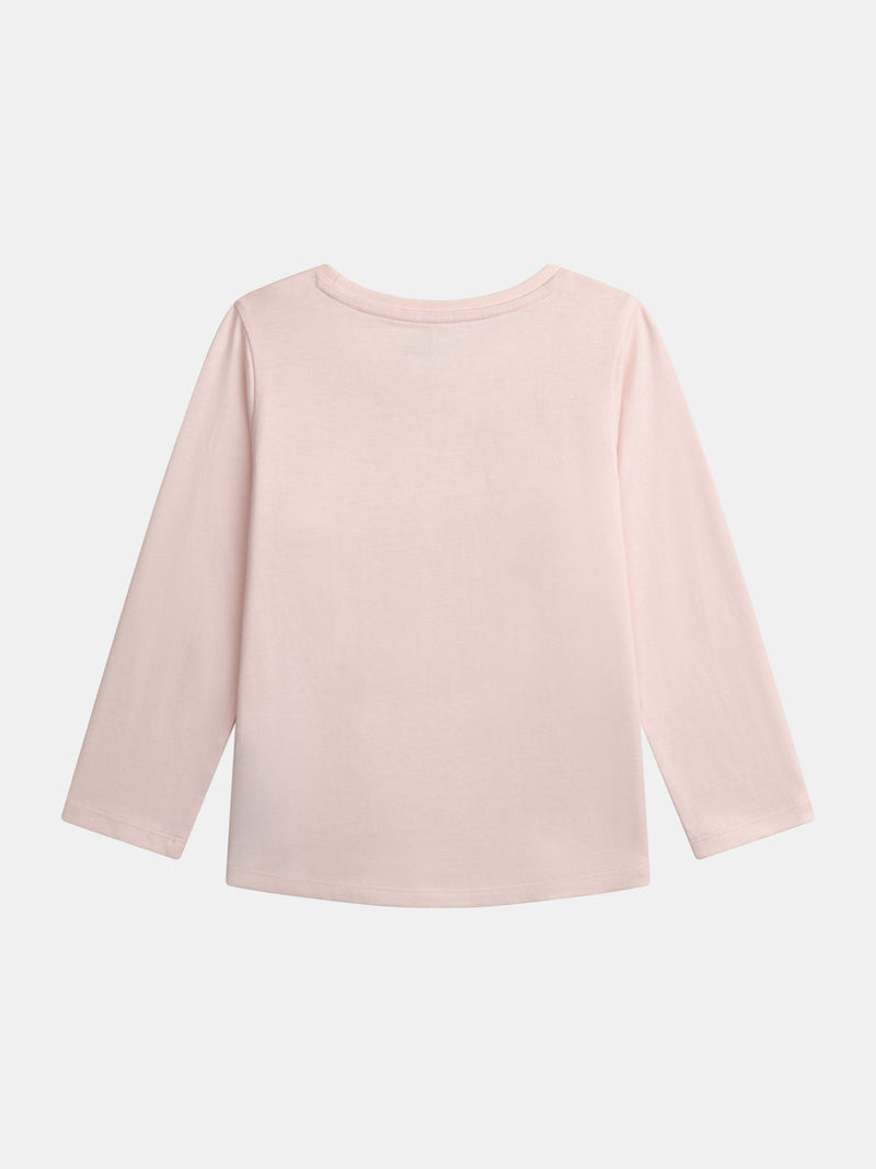 Pyjama long phosphorescent  rose poudré à motif licorne pour enfant fille