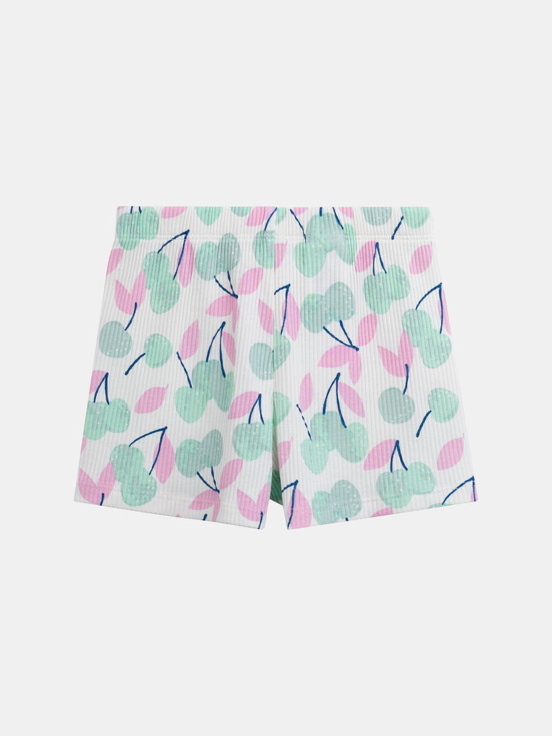 Pyjama court débardeur à imprimé "Cerises Pastel" pour enfant fille