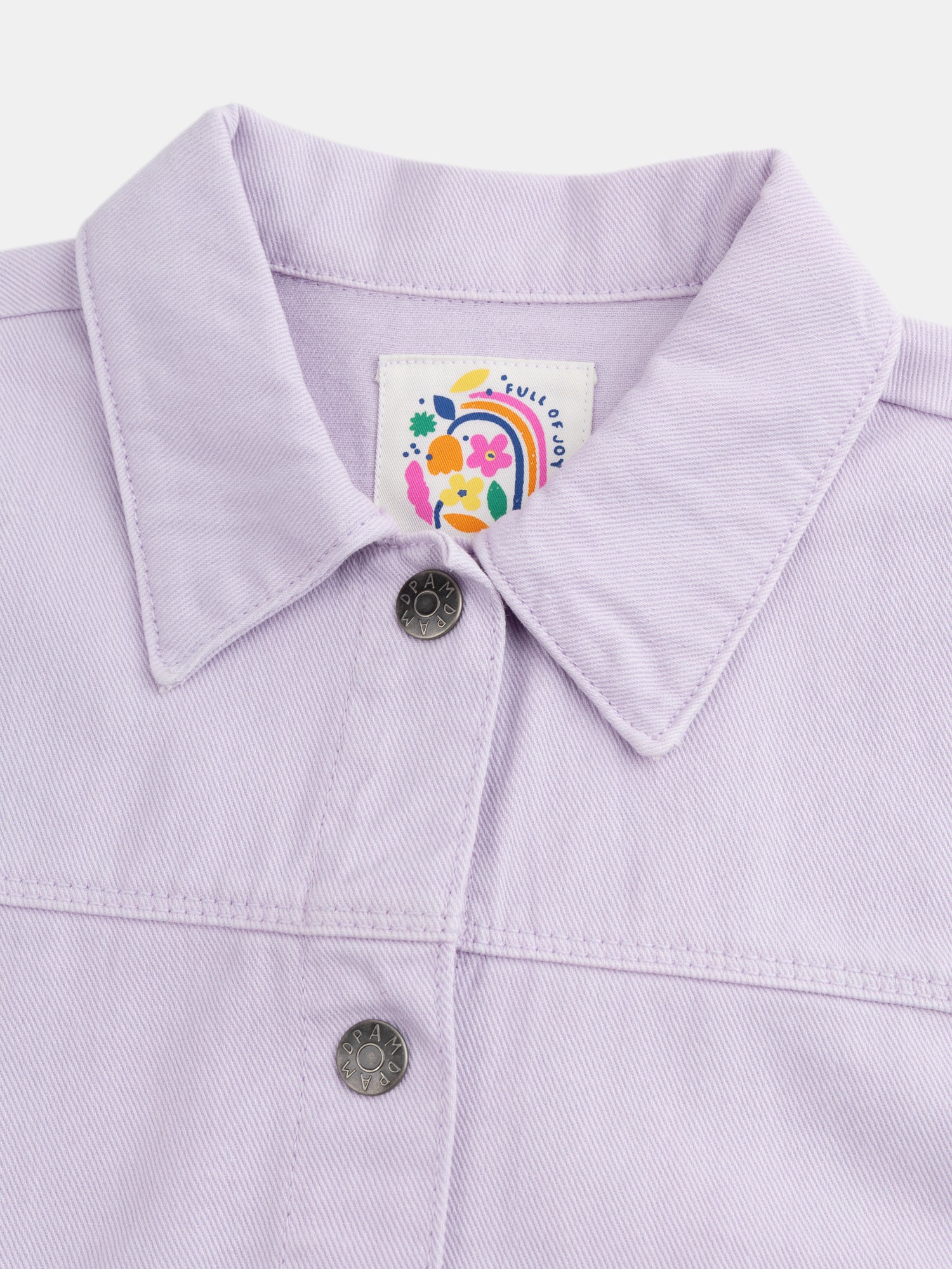Veste violette à poches et broderies coeur pour fille