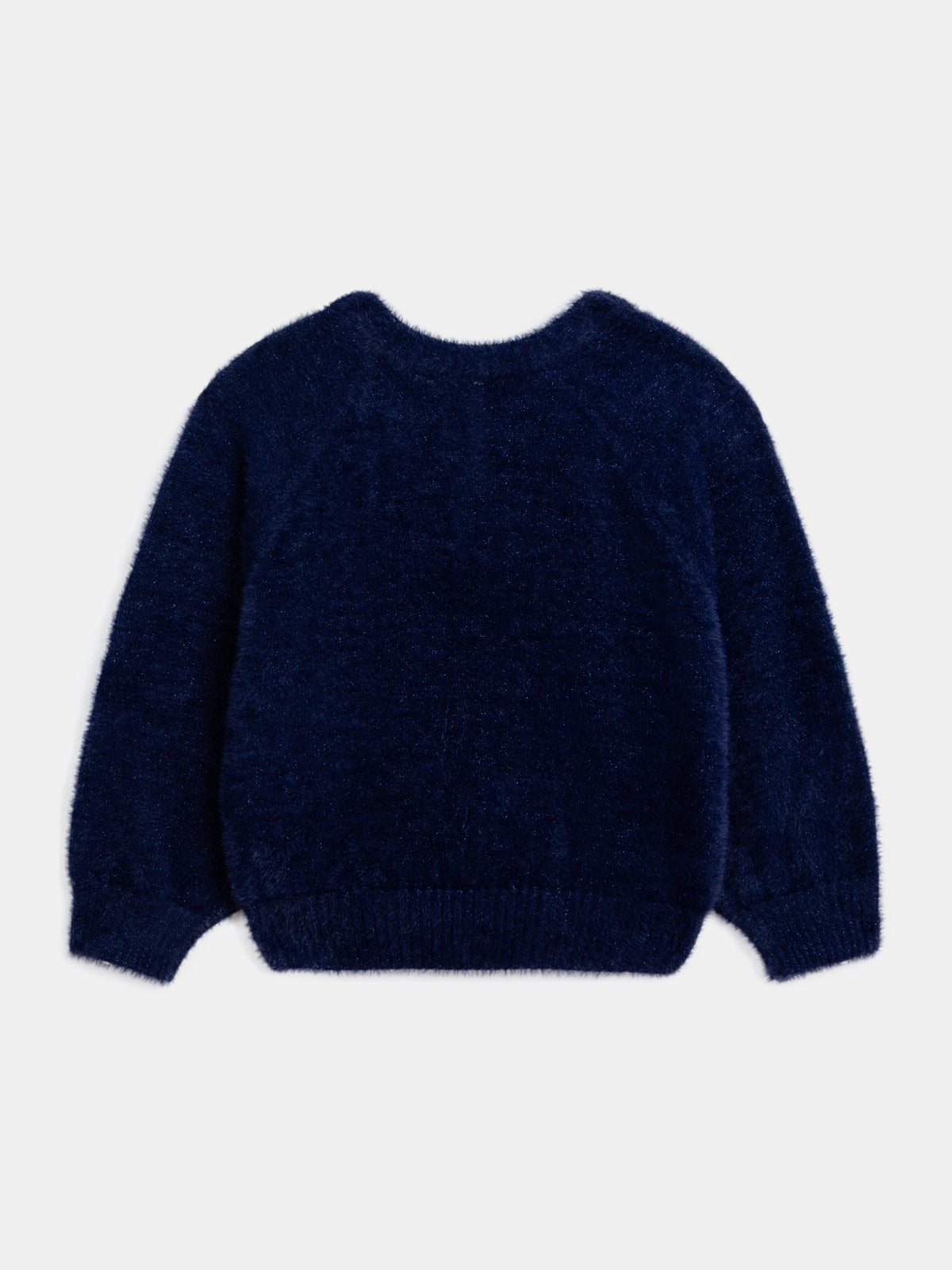 Cardigan marine en maille plume pour fille