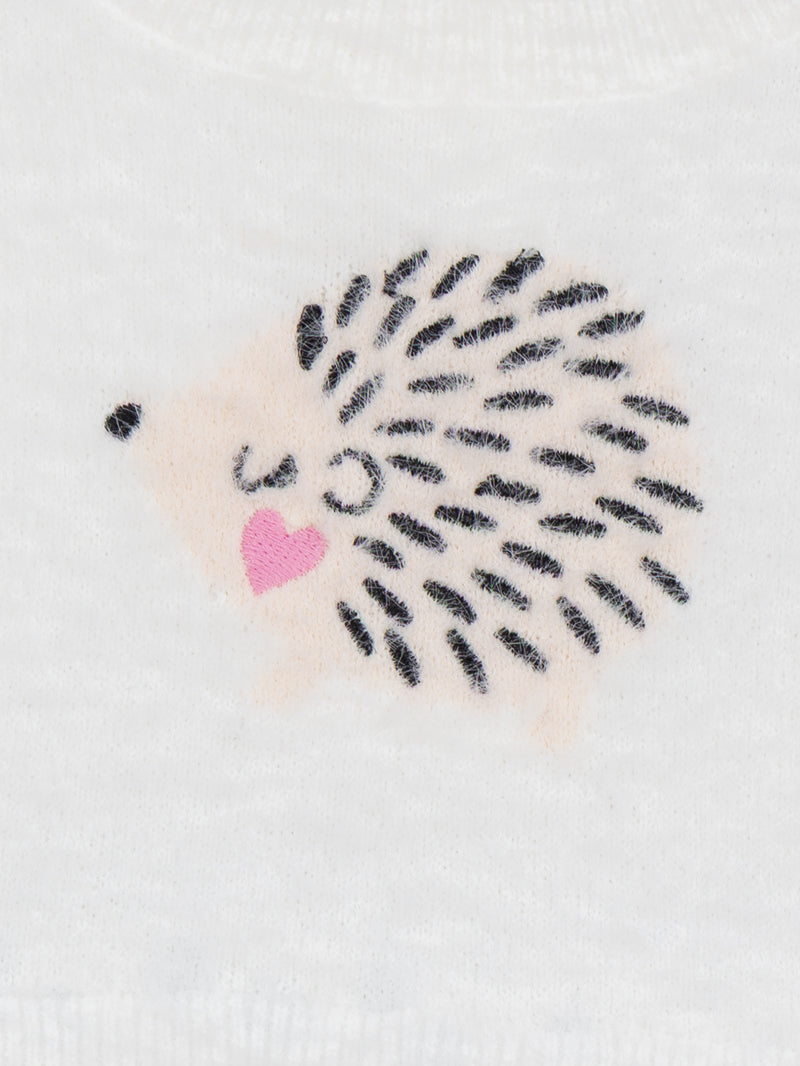 Robe effet 2-en-1 en maille moelleuse et jupe à pois pour bébé fille