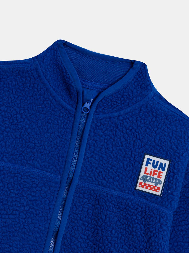 Gilet bleu zippé pour garçon