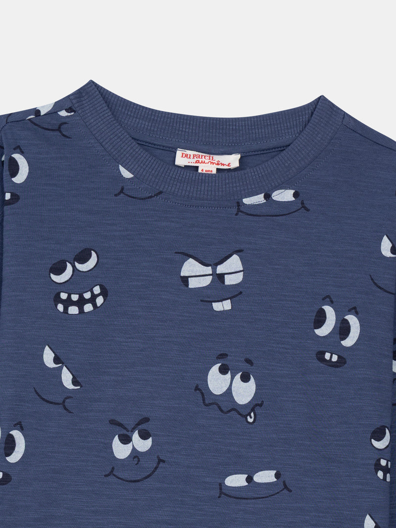 Tee Shirt Manches Longues Bleu