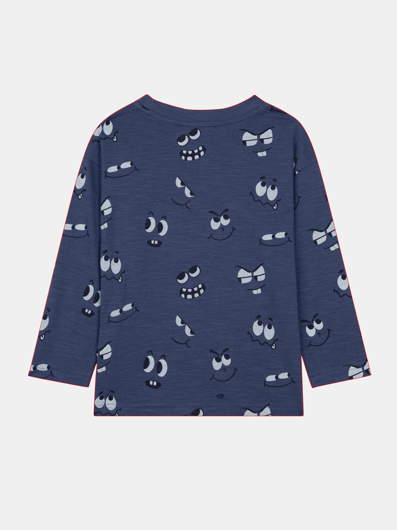 Tee Shirt Manches Longues Bleu