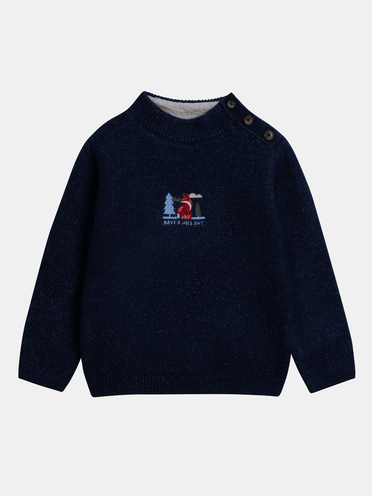 Pull bleu foncé à col montant pour garçon