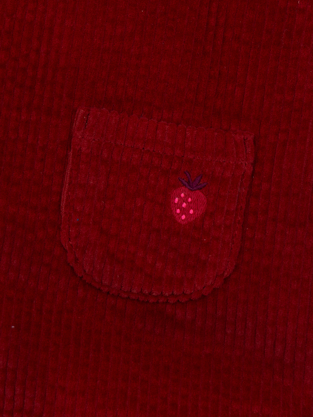 Robe salopette en velours côtelé rouge brique pour bébé fille