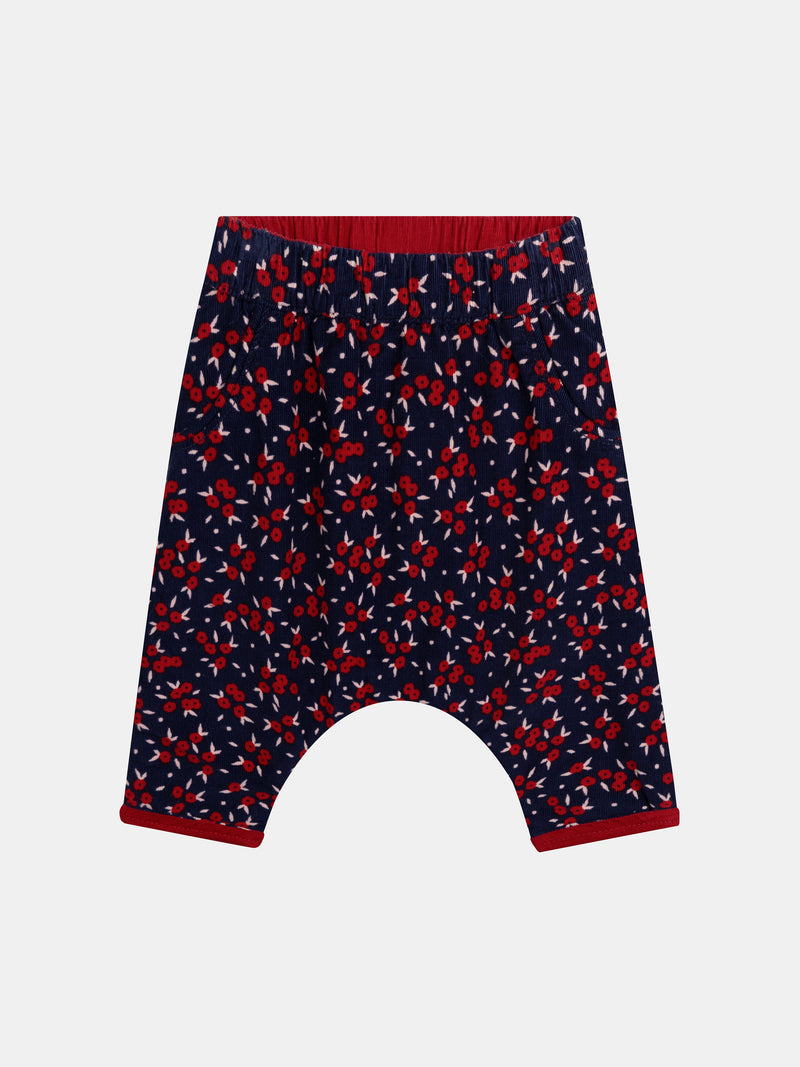 Pantalon réversible en velours côtelé pour bébé fille