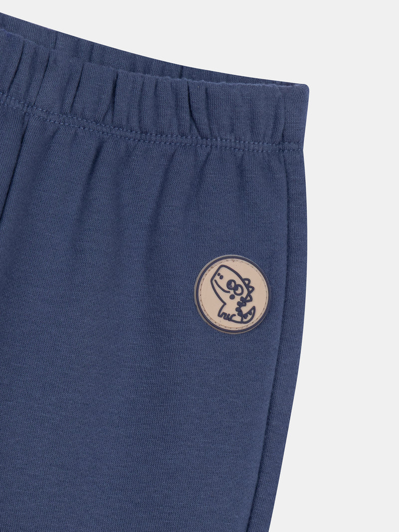 Pantalon en molleton bleu océan "Baby Dino" pour bébé garçon