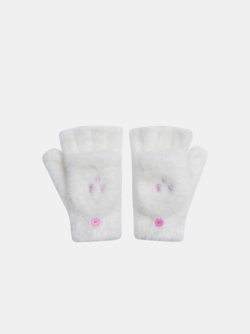 Mouffles écrus pour filles