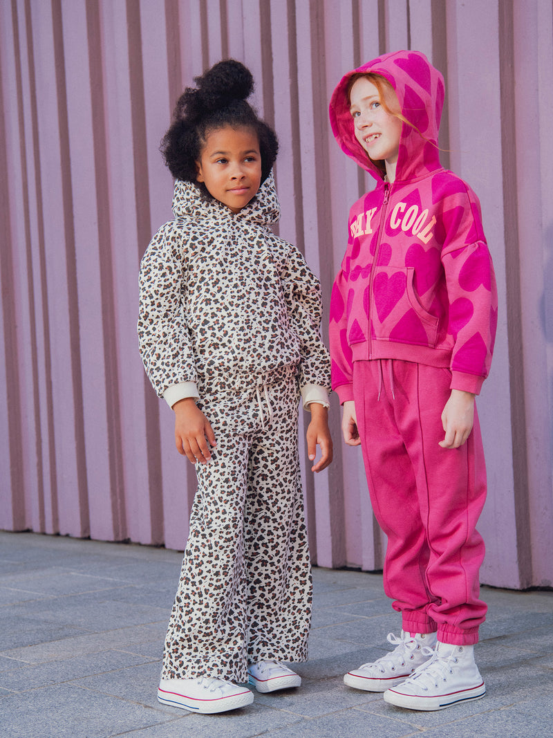 Haut de jogging beige a imprimé animal pour fille