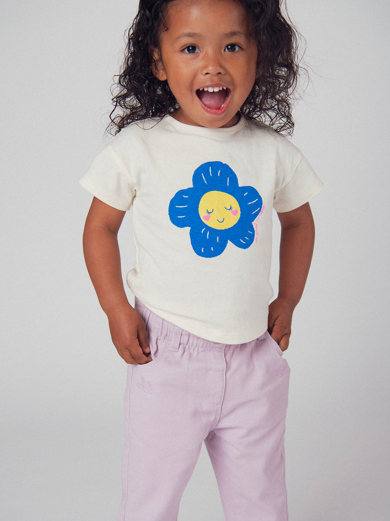 Tee-shirt écru à motif fleur pour bébé fille