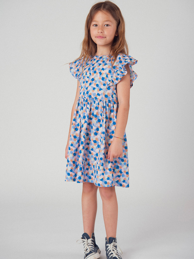 Robe imprimé a pois manches courtes pour fille