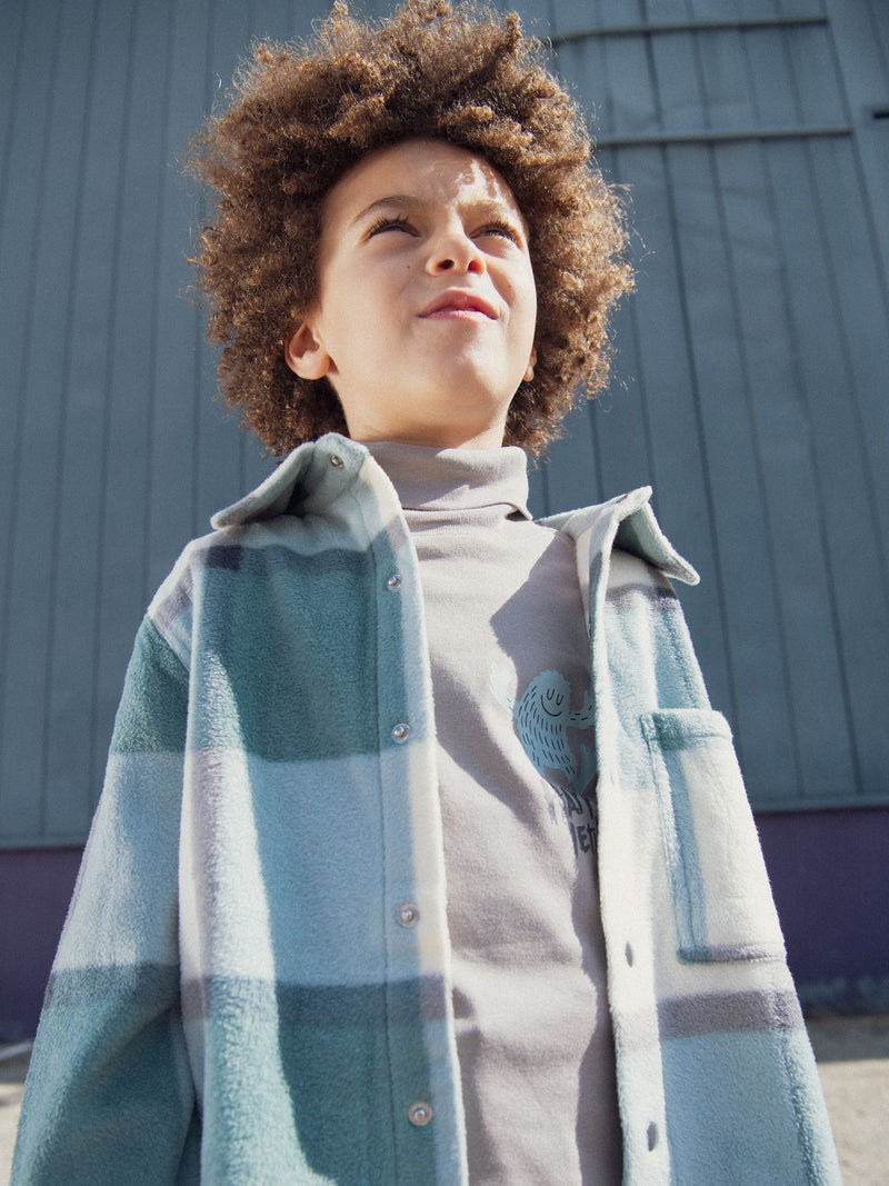 Chemise en polaire à carreaux pour garçon
