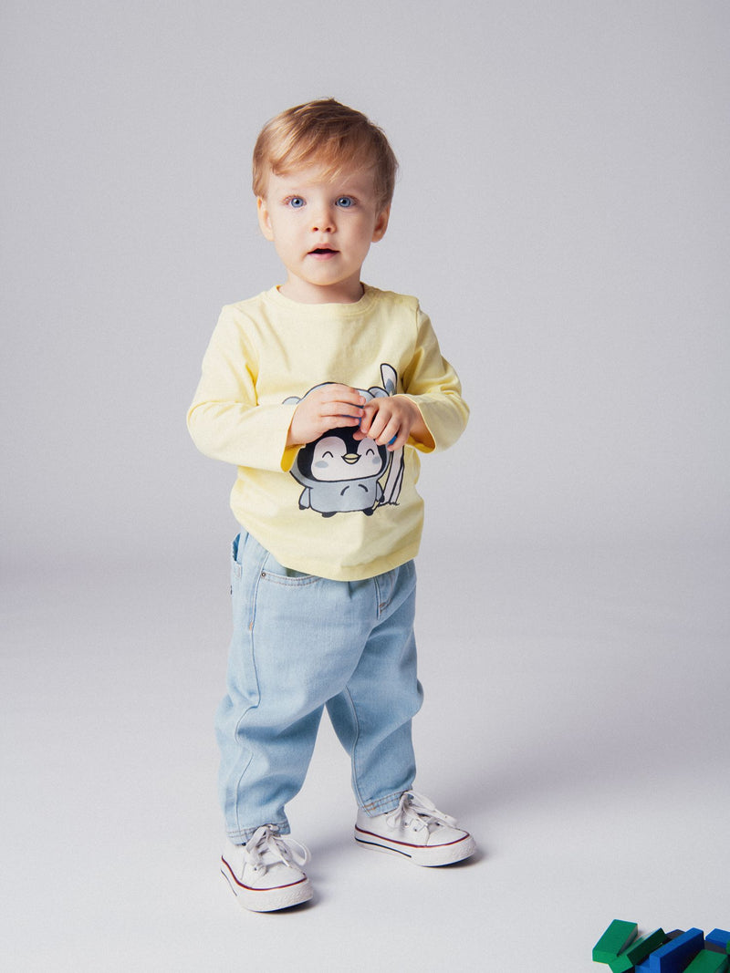 T-shirt à manches longues en jersey avec motif pingouin skieur pour bébé garçon