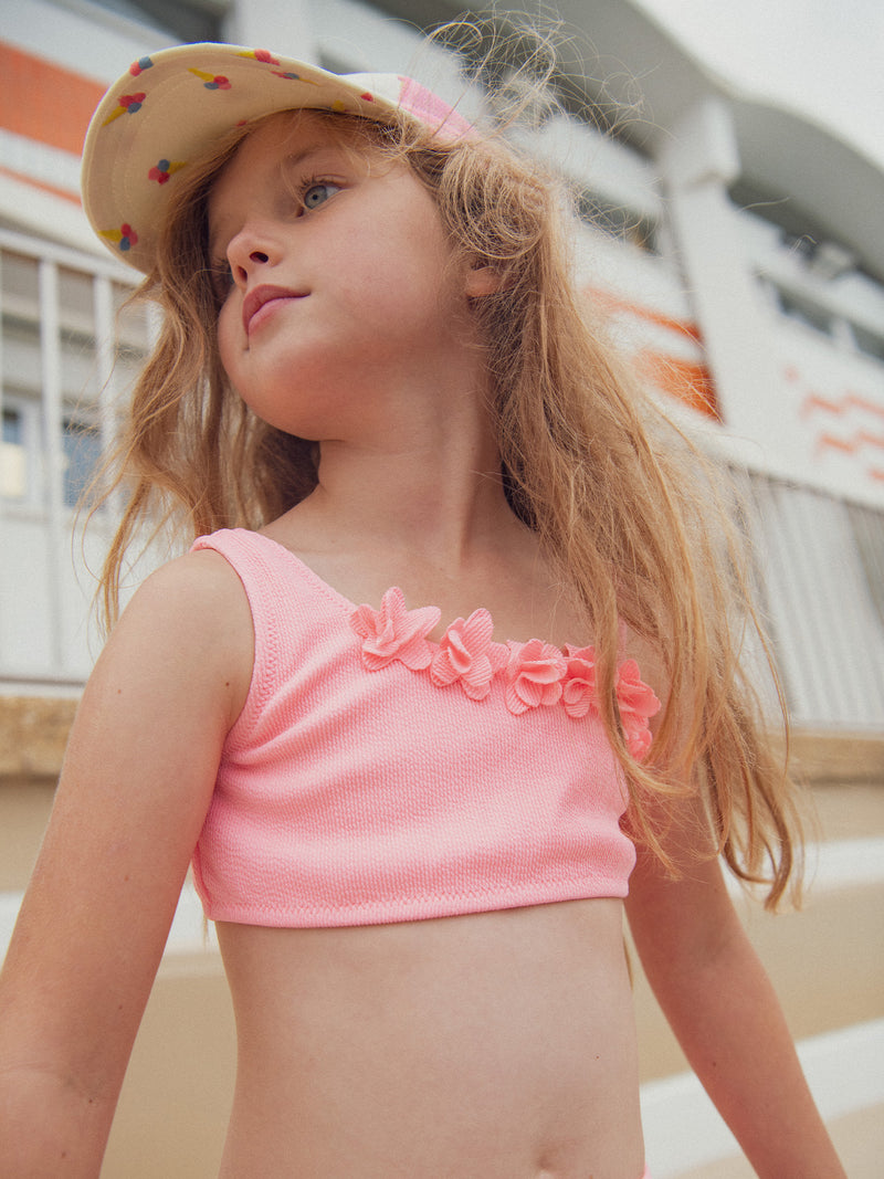 Maillot de bain 2 pièces rose pour fille