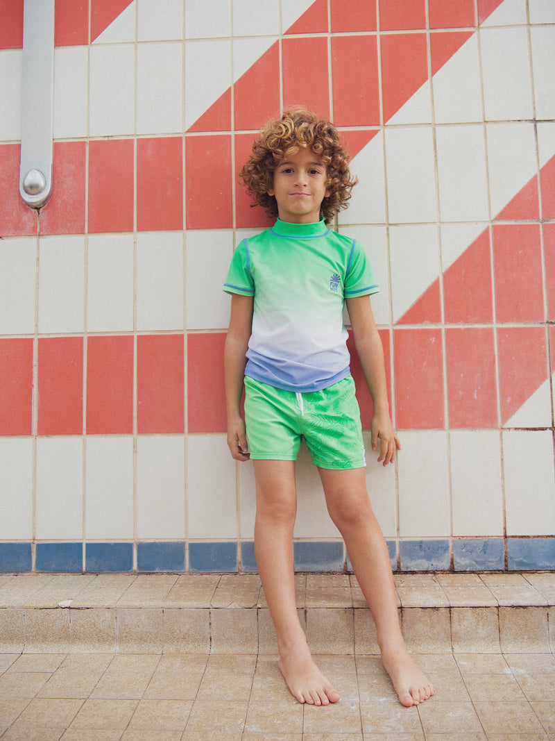 Tee shirt de bain UPF 50+ tie&dye bicolore pour garçon