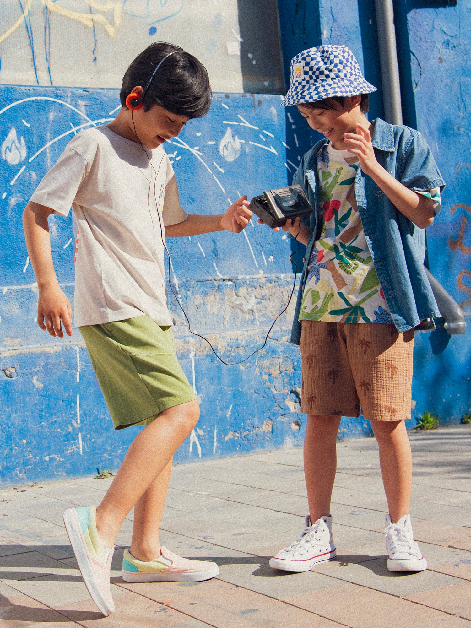 Bermuda marron à imprimé palmiers pour garçon