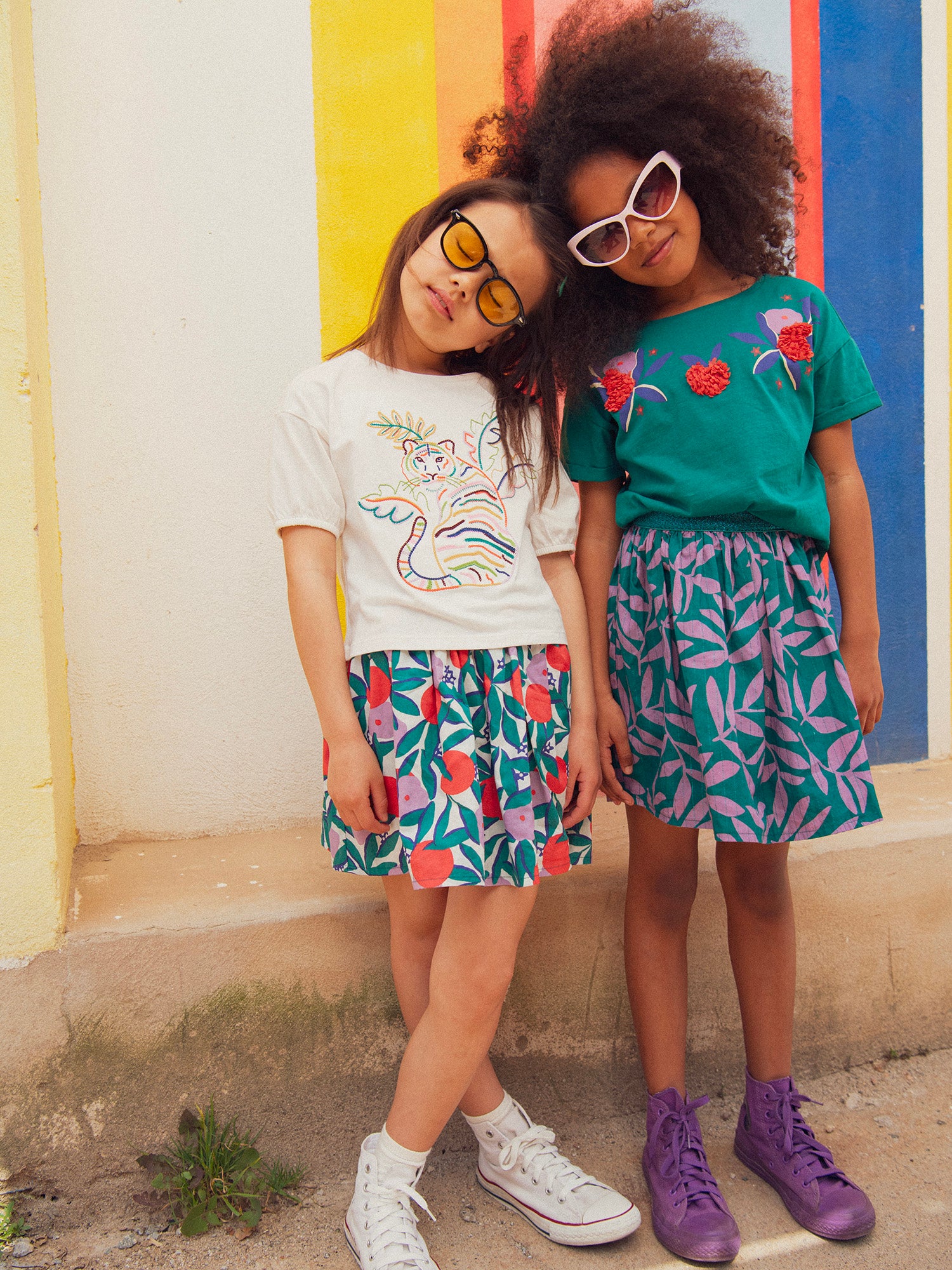 Jupe réversible à imprimé floral pour fille