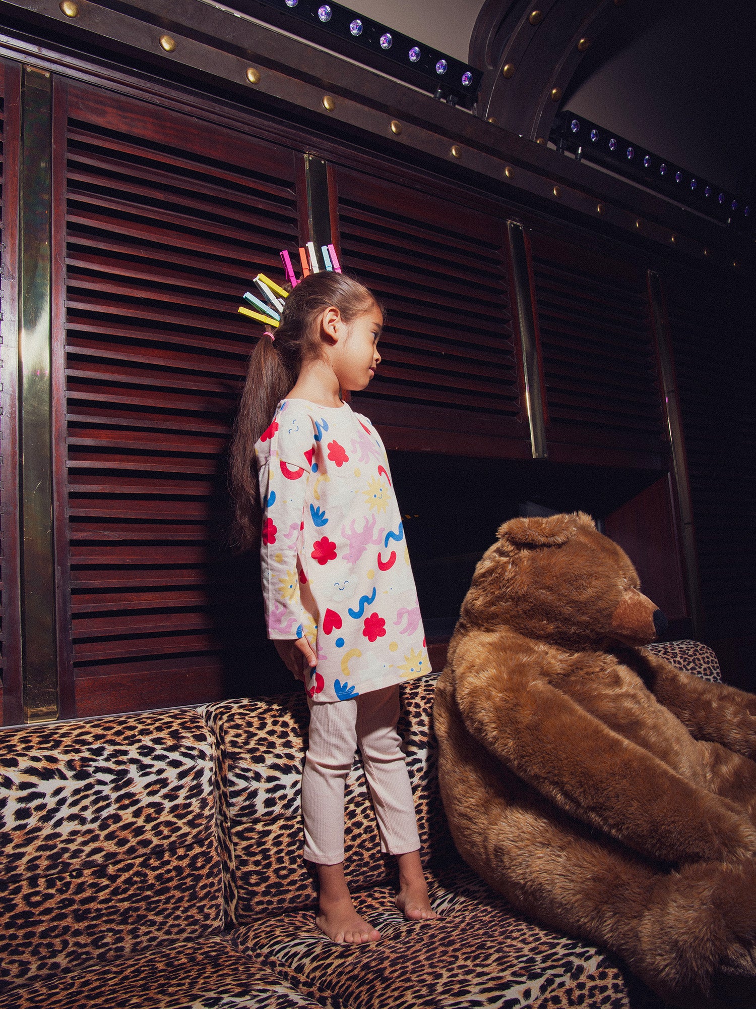 Chemise de nuit phosphorescente imprimée pour fille