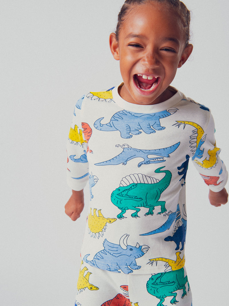 Pyjama écru imprimé all-over dinosaure pour garçon