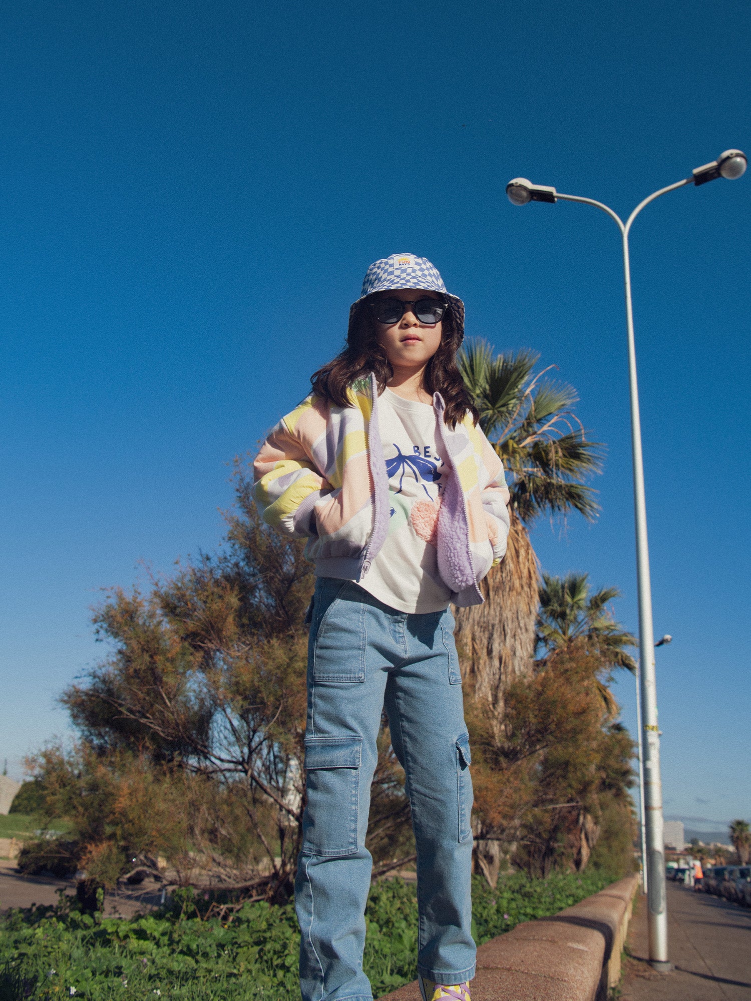 Pantalon cargo en denim pour fille