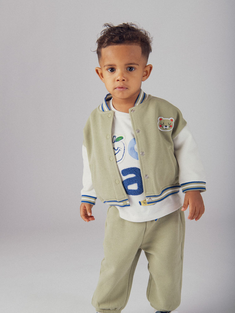 Gilet sporty kaki tigre pour bébé garçon
