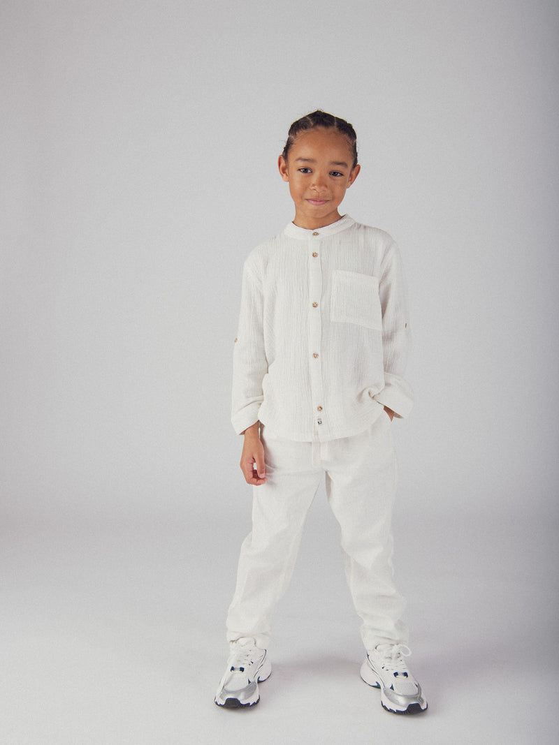 Chemise écru à poches pour garçon
