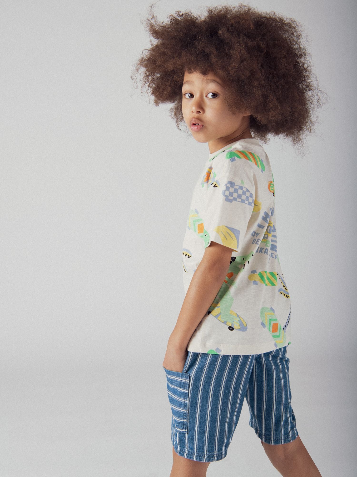 T-shirt écru imprimé dinosaure pour garçon