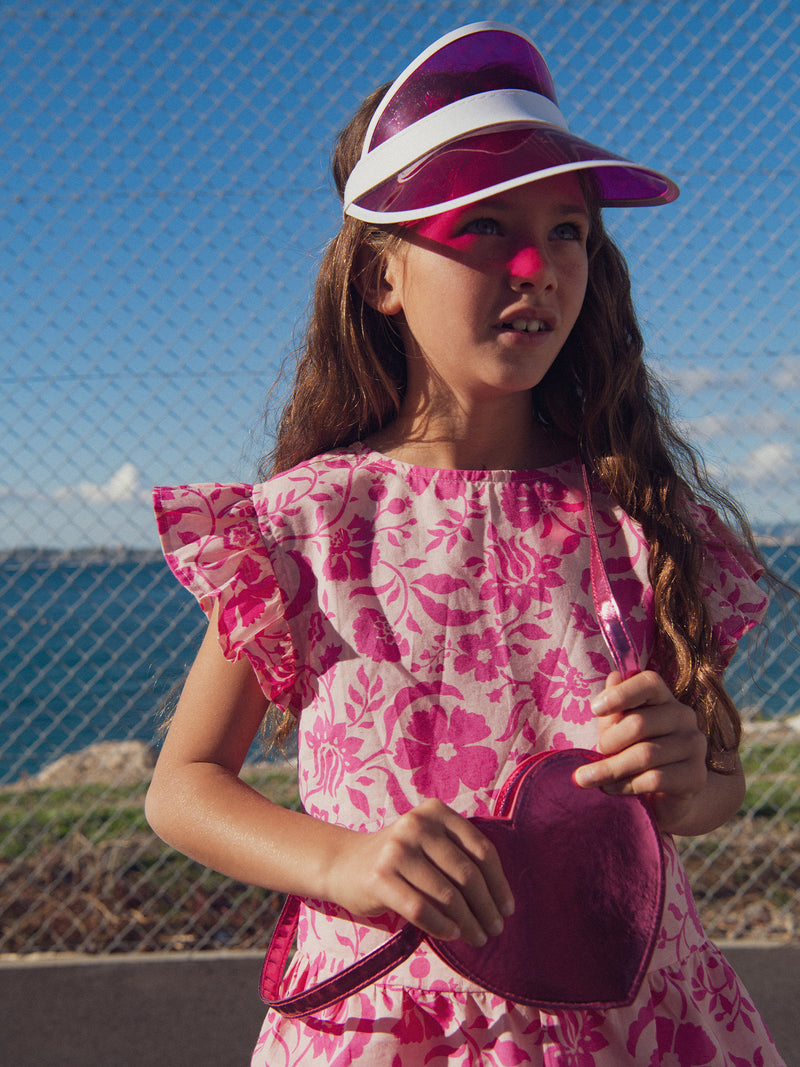 Chemisier rosé imprimé floral pour fille
