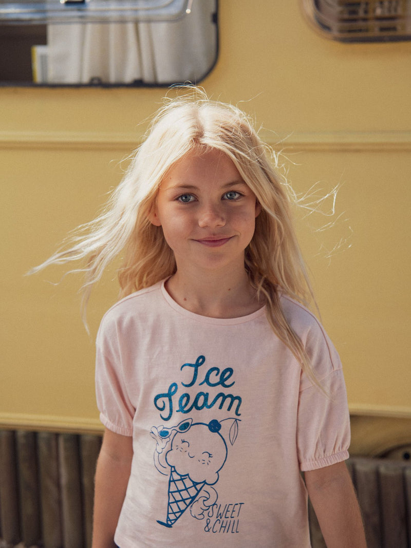 T-shirt rose animation glace pour fille
