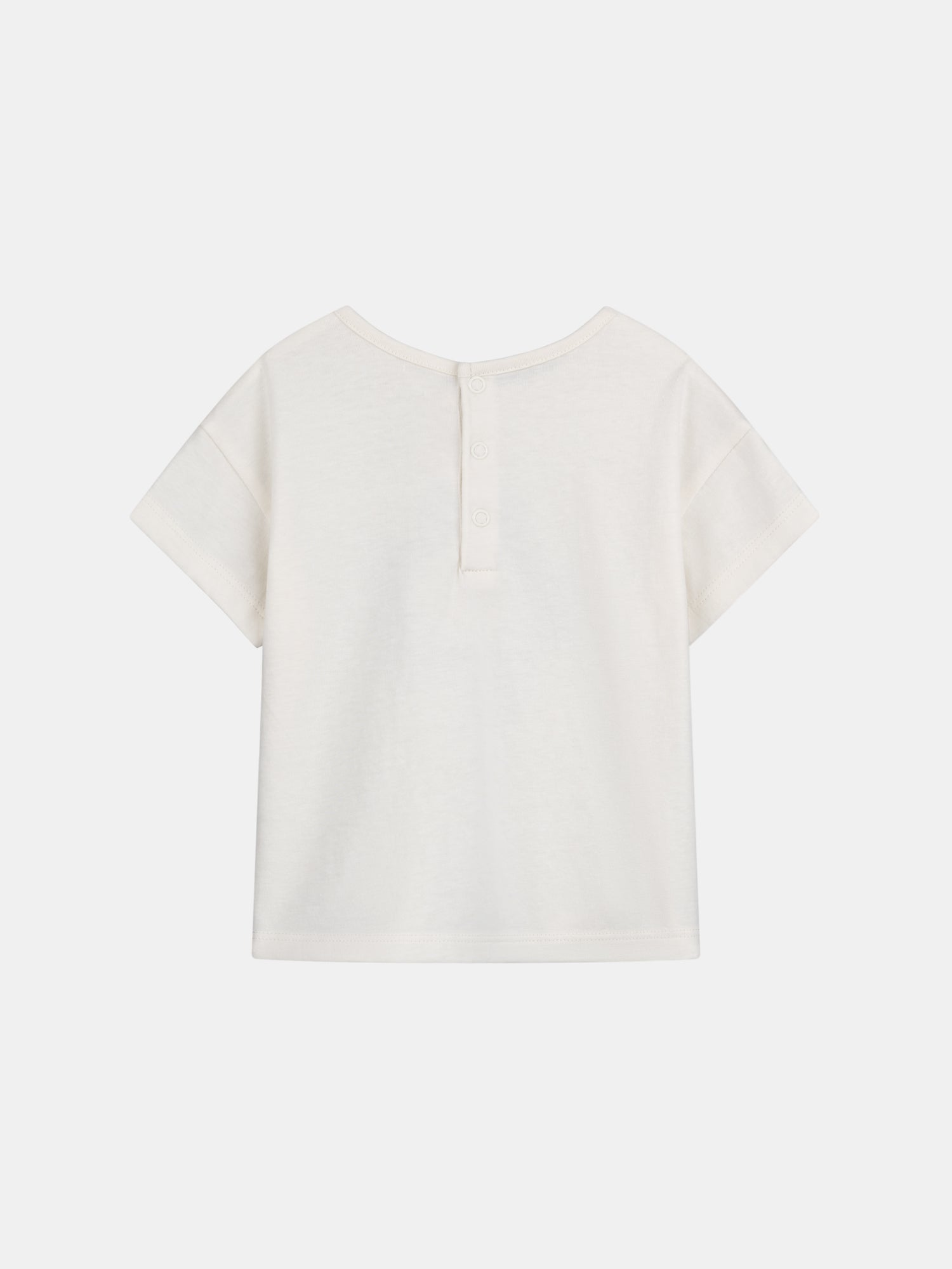 Tee-shirt écru à motif fleur pour bébé fille