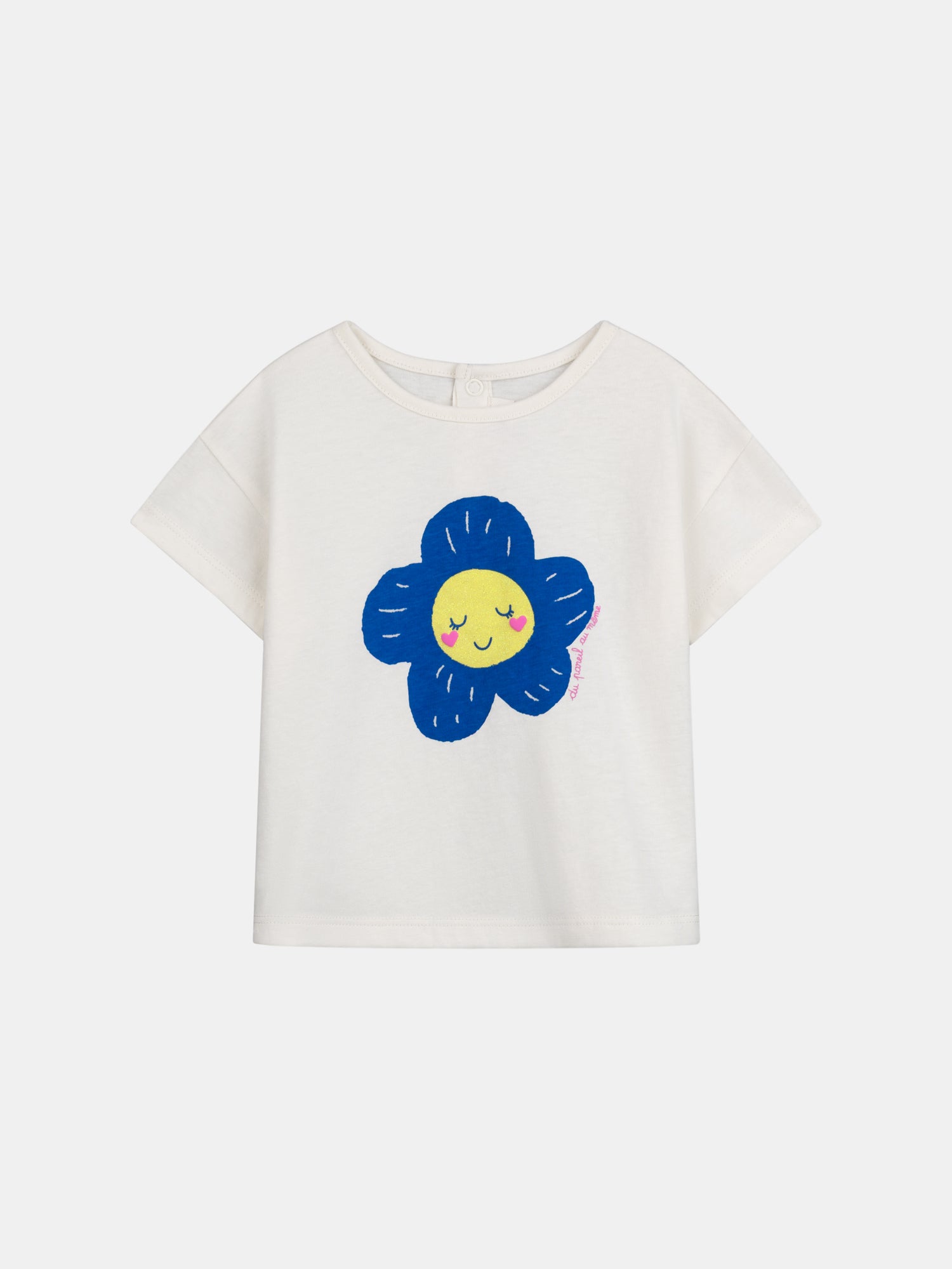 Tee-shirt écru à motif fleur pour bébé fille