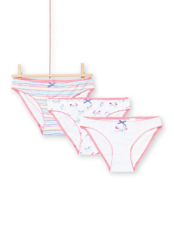 3 culottes roses et blanches enfant fille MEFALOTLIC / 21WH11B3D5L000