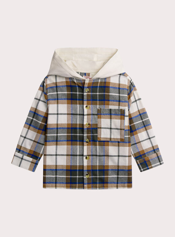 Chemise en flanelle à carreaux avec capuche XOCOCHEM / 25W902O1CHM001