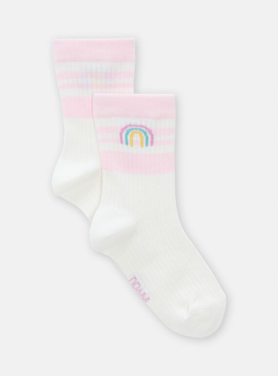 Chaussettes sport à motif arc-en-ciel pour fille TYAPOCHO2 / 24SI0184SOQ001