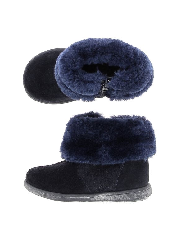 Boots en cuir bébé fille DBFBOOTCOL / 18WK37T1D0D070