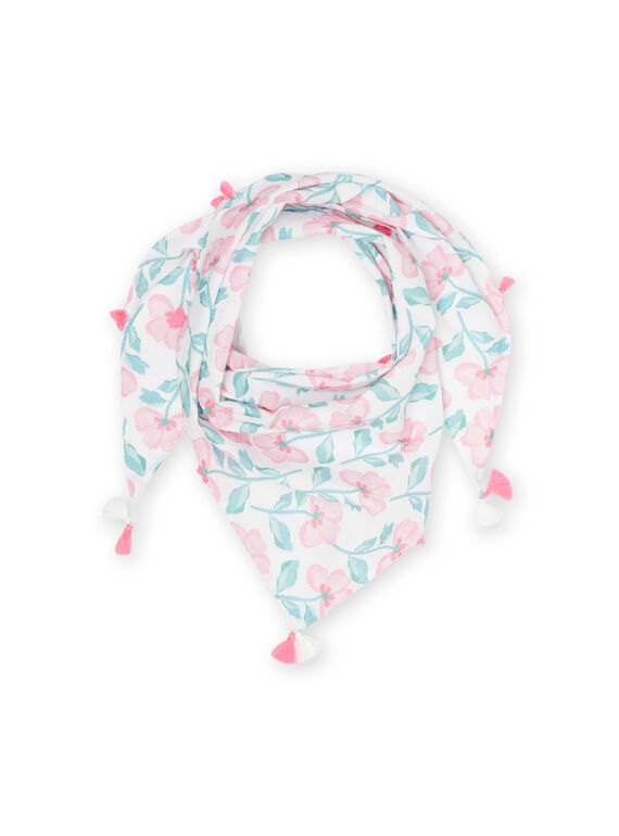 Foulard blanc à imprimé fleuri enfant fille NYAVOFOUL / 22SI0131FOU000
