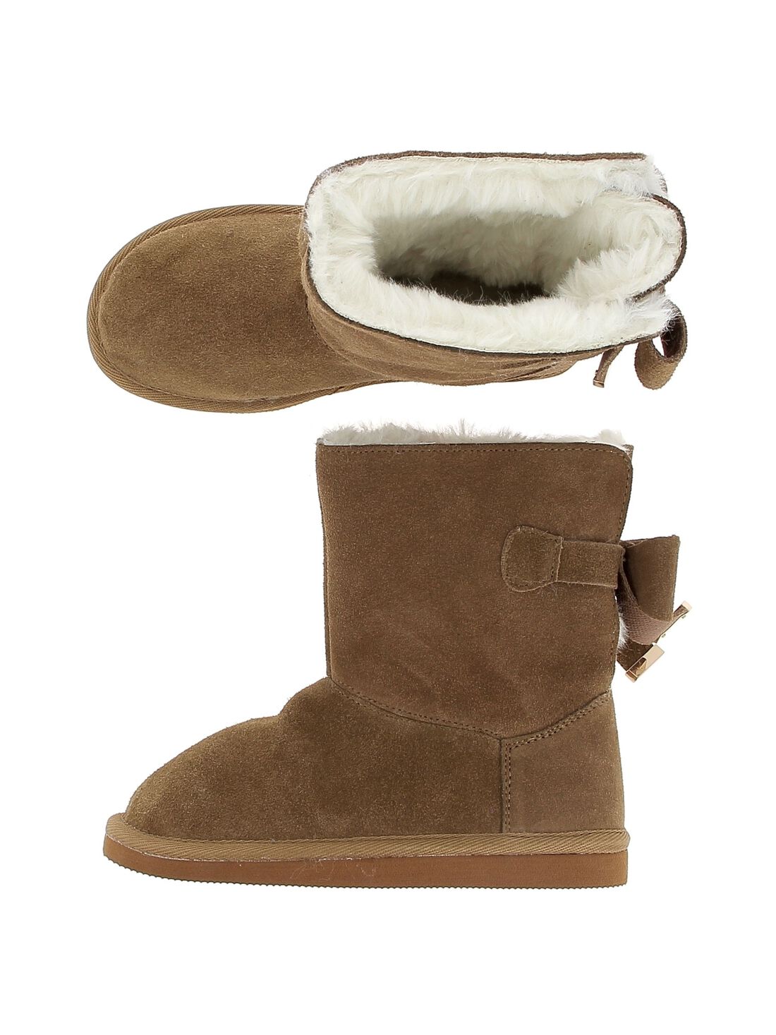 Botte fourree en cuir fille achat en ligne Bottines Boots Botillons DPAM