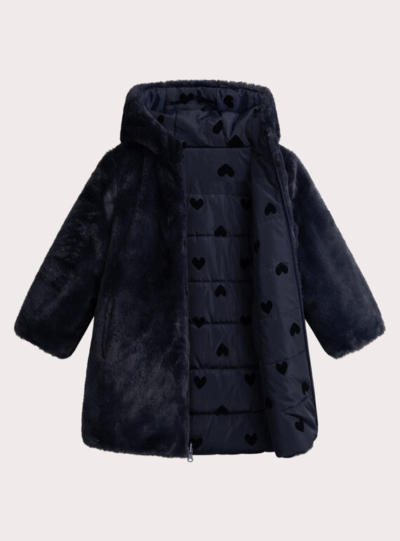 Doudoune réversible bleu marine pour fille VANUIPARKA / 24W901F1PAR070