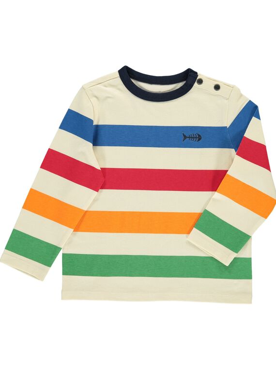 Tee-shirt manches longues rayé garçon DONAUTEE1 / 18W902G1TML002
