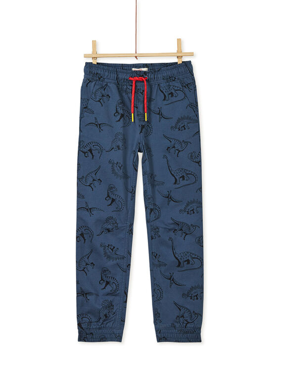 Pantalon bleu marine imprimé enfant garçon. KOREPAN / 20W902G1PAN705