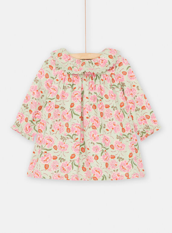 Robe en twill avec un motif fleurs bébé fille SIVERROB1 / 23WG09J1ROB631