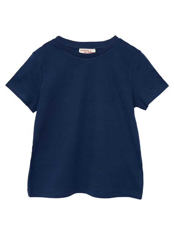 Tee shirt manches courtes garçon uni marine JOESTI2 / 20S90261D31070