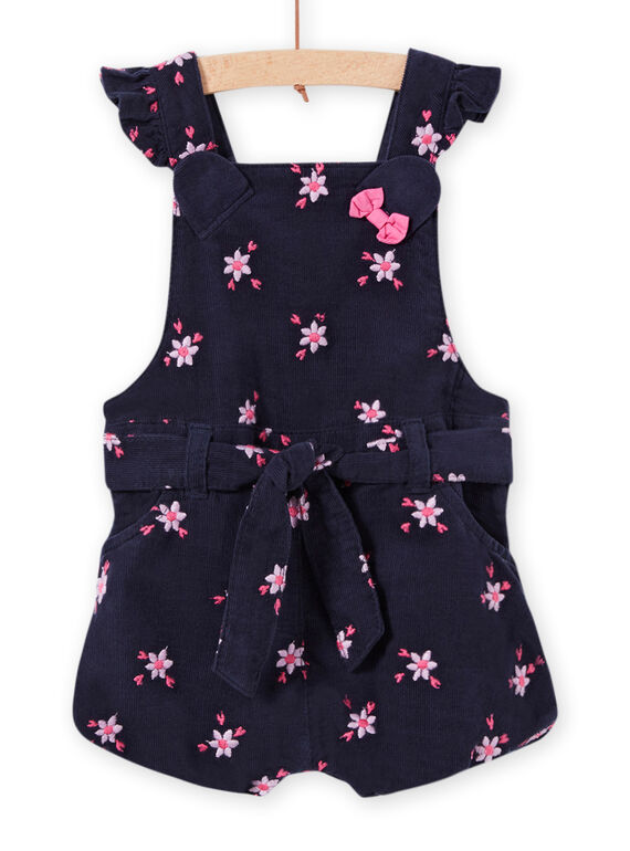 Salopette-short à imprimé fleuri en velours côtelé bébé fille MIPLASAC / 21WG09O1SALC202